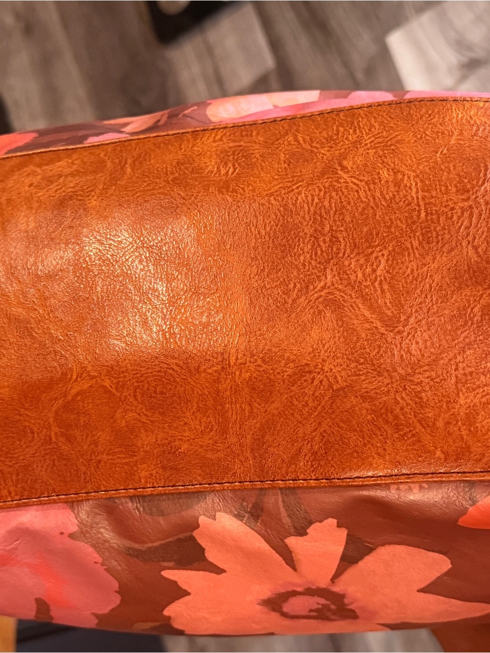 The Pioneer Woman Pink & Brown Floral Leather Tote - Picture 4 of 7